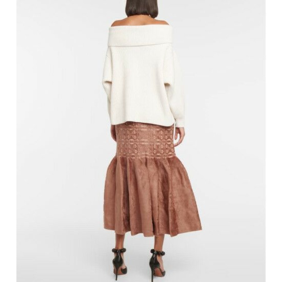 * Alaia Off-Shoulder Wool And Cashmere Sweater