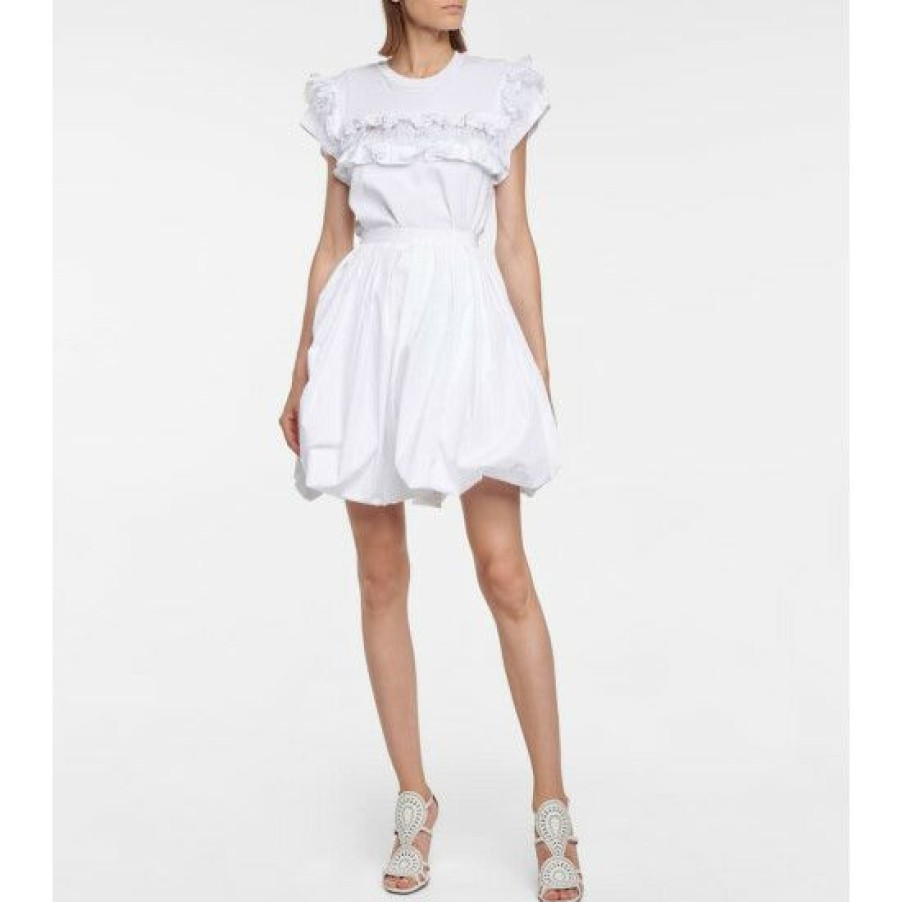 * Alaia Cotton-Blend Poplin Miniskirt