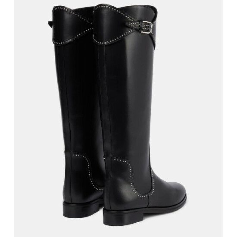 * Alaia Leather Knee-High Boots