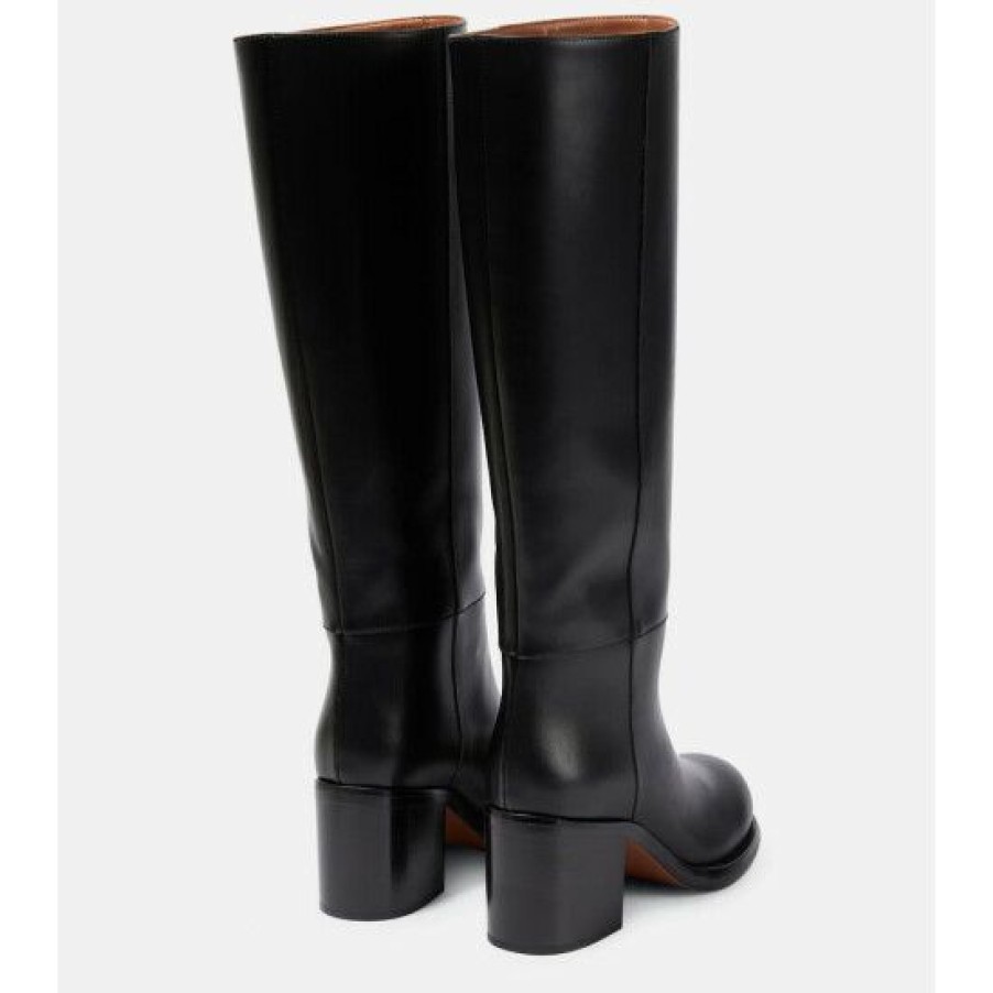 * Alaia Leather Knee-High Boots