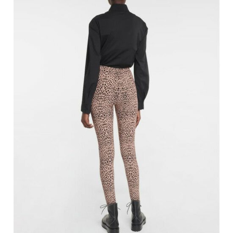 * Alaia Leopard-Jacquard Mid-Rise Leggings