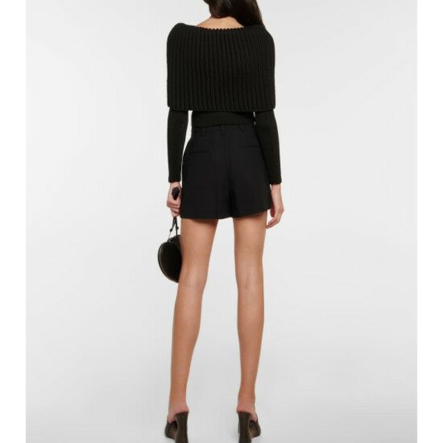 * Alaia Ribbed-Knit Off-Shoulder Sweater