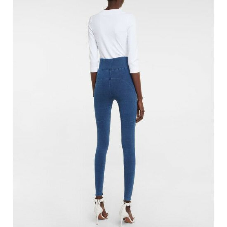 * Alaia High-Rise Denim Leggings