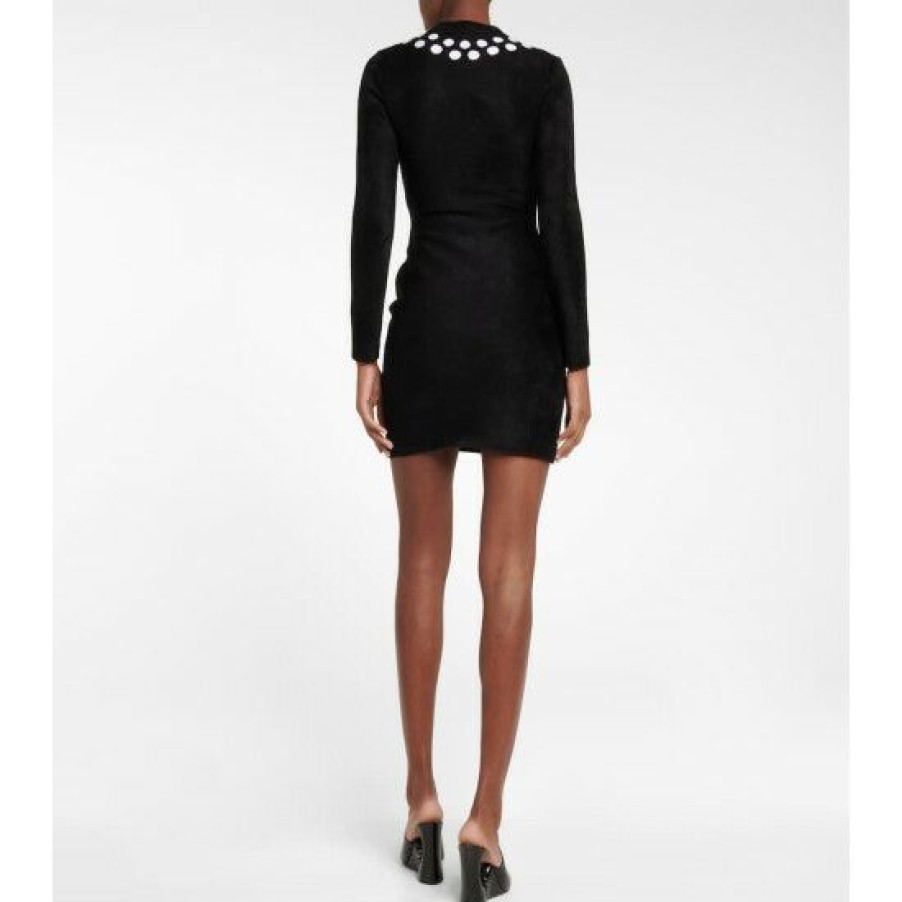 * Alaia Jacquard Wool-Blend Minidress