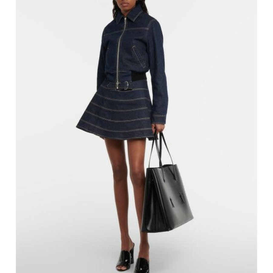 * Alaia Paneled Denim Miniskirt