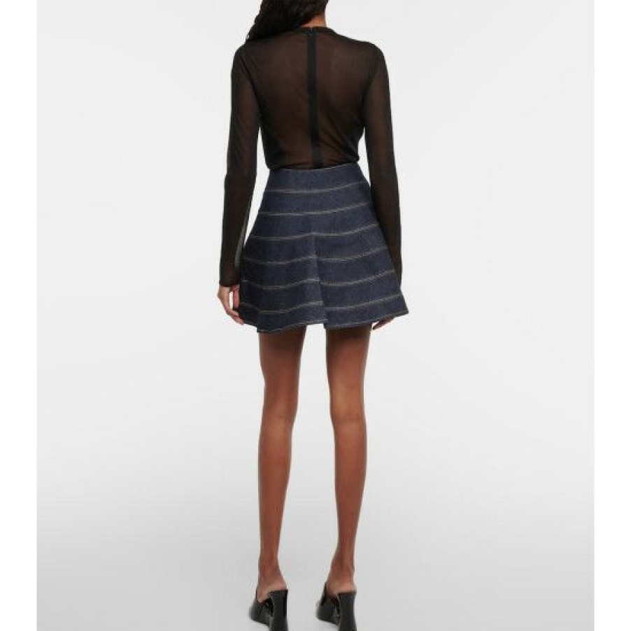 * Alaia Paneled Denim Miniskirt