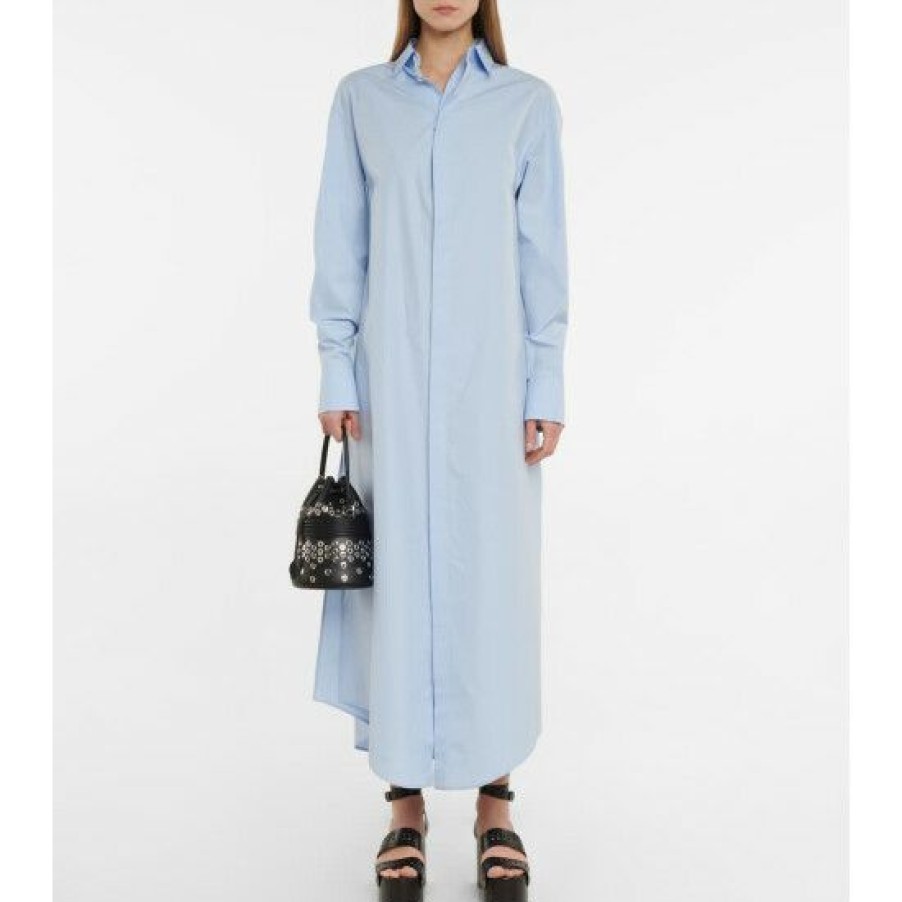 * Alaia Cutout Cotton Poplin Shirt Dress