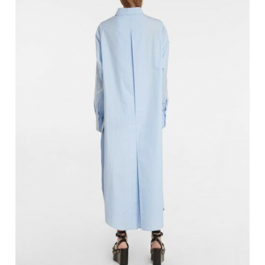 * Alaia Cutout Cotton Poplin Shirt Dress