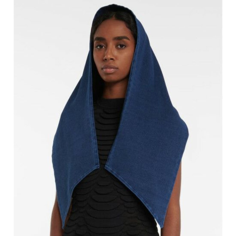 * Alaia Denim Knit Hood