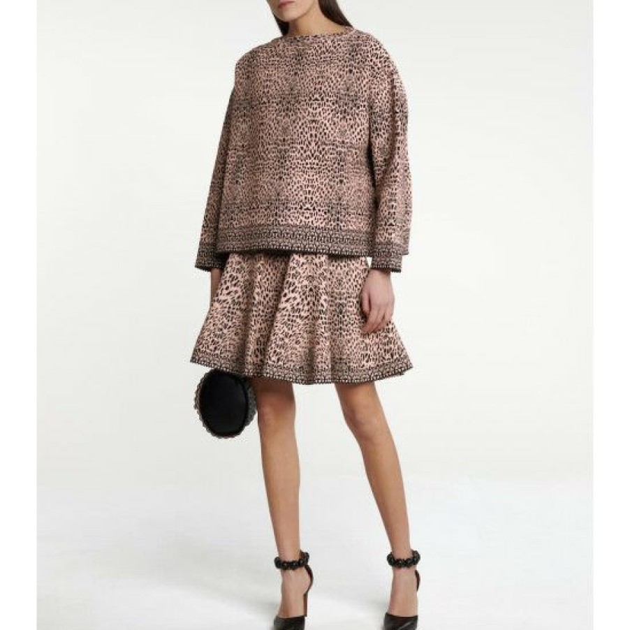 * Alaia Leopard-Jacquard Sweater