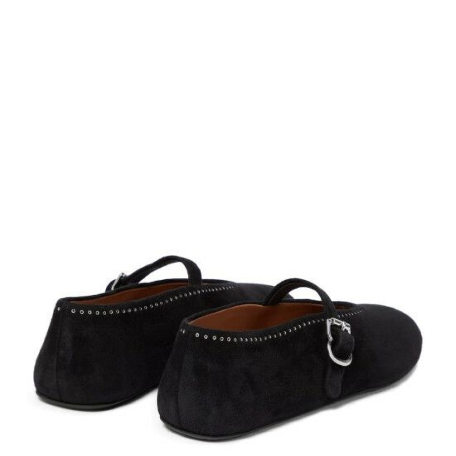 * Alaia Embellished Suede Ballet Flats