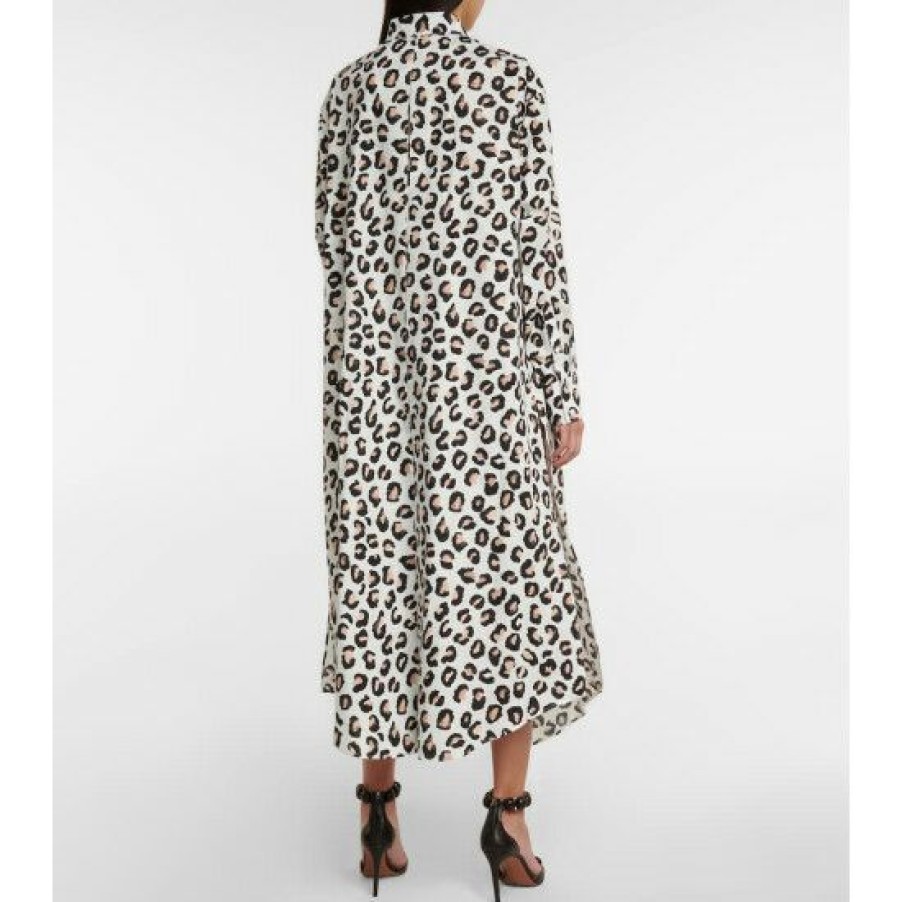 * Alaia Leopard-Print Cotton Shirt Dress