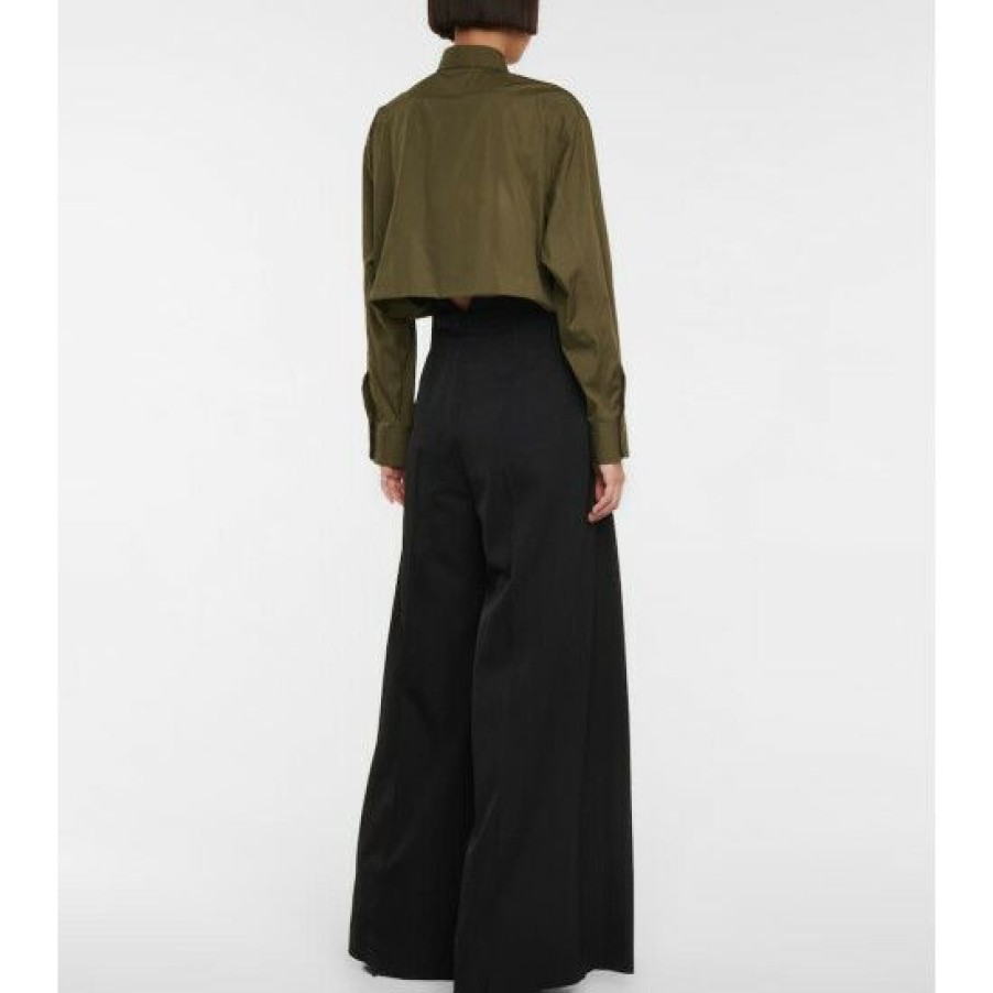 * Alaia High-Rise Flared Cotton Pants