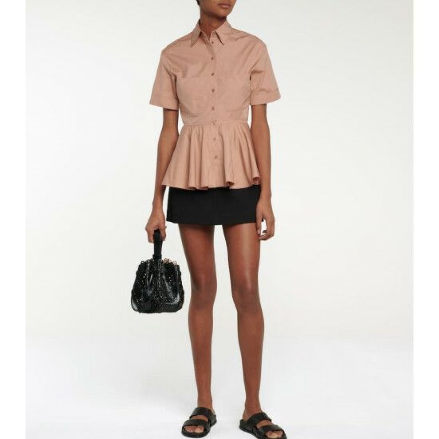 * Alaia Peplum Cotton Poplin Shirt