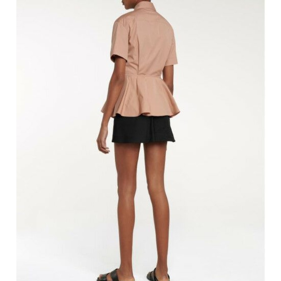 * Alaia Peplum Cotton Poplin Shirt