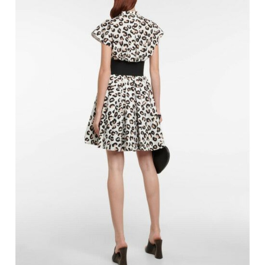 * Alaia Belted Printed Cotton Minidress