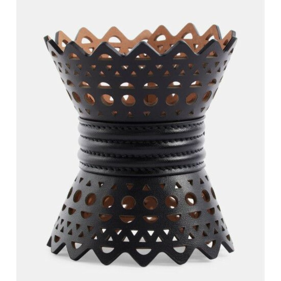 * Alaia Laser-Cut Leather Bracelet