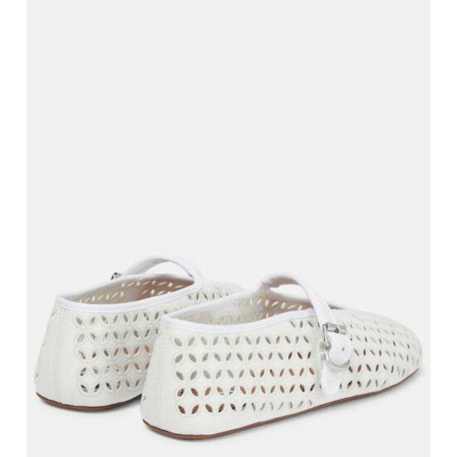 * Alaia Openwork Leather Flats